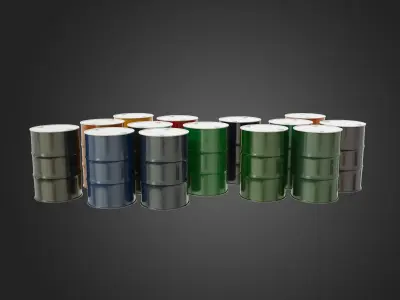 Barrels group of oil 3D model