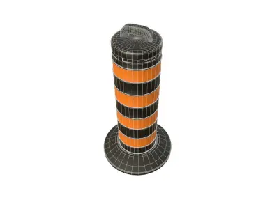 Traffic Barrel 2 Low-poly 3D model