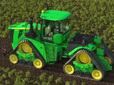 John Deere Four Track 9RX Series Tractor Dirty 3D model