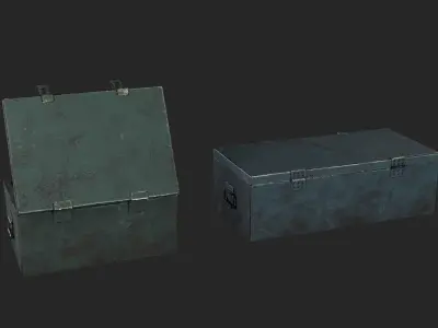 Realistic Openable Metal Box Low Poly Low-poly 3D model