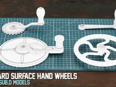 15 Sub-D Hard Surface Hand Wheels 3D model