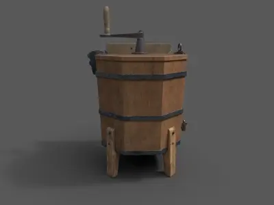 WOODEN WASHING MACHINE 3D model