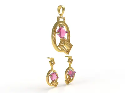 Diamond Pendant Set 24 3D print model