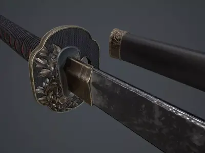 Samurai katana 3D model purchase