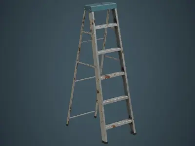 Step Ladder 5B Low-poly 3D model