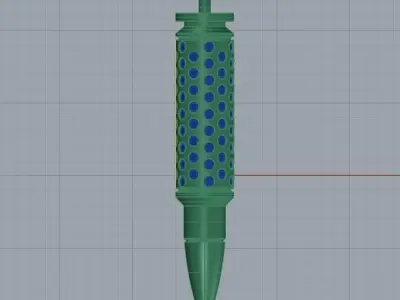 Bullet Round Diamond Pendant Ammunition Necklace 3D print model 3D print model