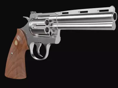 Colt Python Revolver Low-poly 3D model