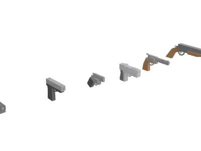 Low Poly Weapon Pack Low-poly 3D model purchase