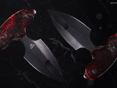 Push Dagger Low-poly 3D model