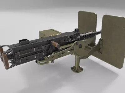 Browning M2 Low-poly 3D model
