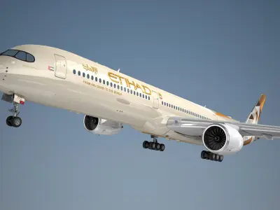 Airbus A350-1000 Etihad Airways 3D model