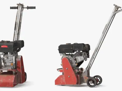 Gas Powered Surface Planer Red Used 3D model