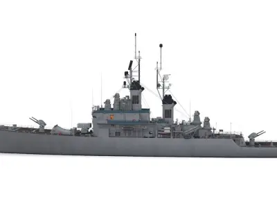 CG 21 - USS Gridley Low-poly 3D model