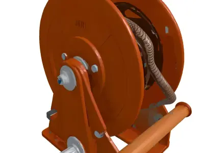 Industrial Manual Cable Winch 3D 3D model