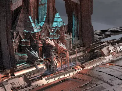 Dragon Space Cult Facility Kit bash 3D model