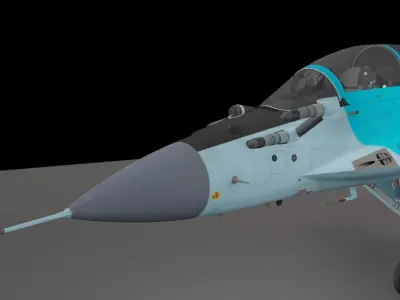 MIG35 Fighter jet Blender File Low-poly 3D model