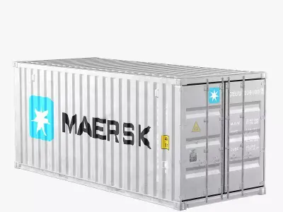 Container 20ft Grey 3D model
