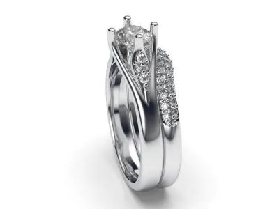 solitaire with ring sizes  8 part S87 3D print model