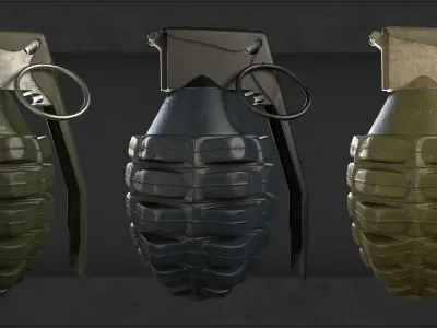 Frag grenade Low-poly 3D model buy