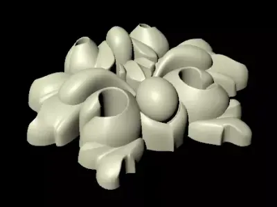 Central decor ornament for furniture 3D model 1141