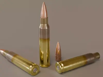 5-56 NATO Cartridge with M193 Bullet 3D model