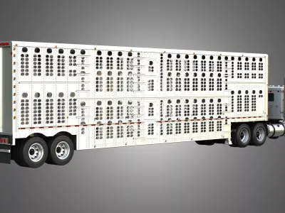 Marmon  Truck - Day Cab Truck with Silverstar Trailer 3D Model Pack