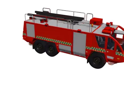 Airport Fire Truck 3D Model Aircraft Rescue Firefighting Vehicle 3D model