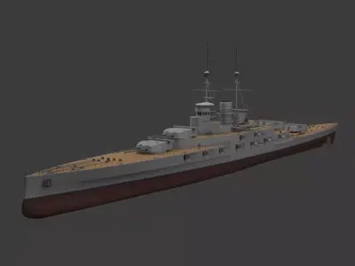 Fictional warship Hansan-class Battlecruiser 3D model
