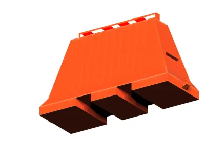 Jersey Road Barrier Low-poly 3D model