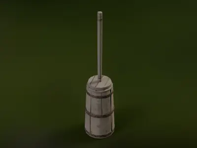 Butter Churner Low-poly 3D model
