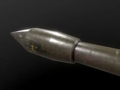  M1A1 Rocket Launcher ww2 usa Bazooka Low-poly 3D model