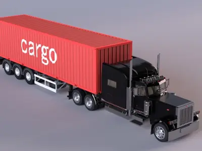 Peterbilt-379 Container 3D model