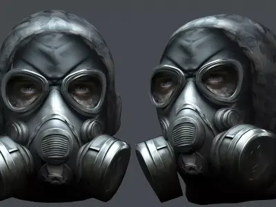 Helmet 3d model military combat Military scifi Low-poly 3D model Low-poly 3D model 5