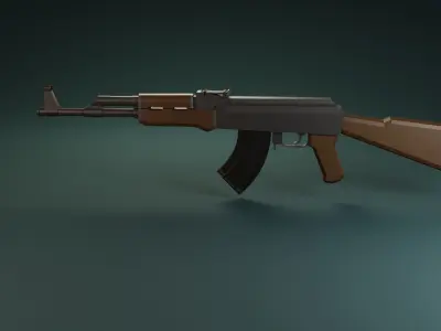 Low-Poly Ak-47 weapon Free low-poly 3D model