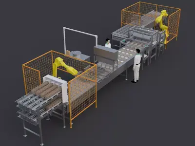 Sandwich Burger Production Line 3D model