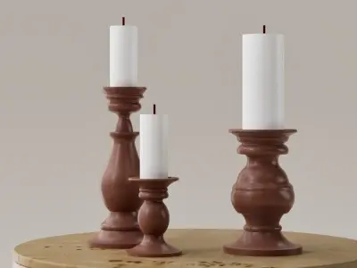 SET DE PORTA VELAS - CANDELABROS 3D print model