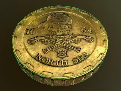  low poly coins 3 kinds Free low-poly 3D model