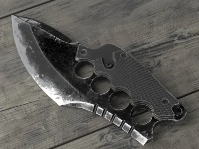 Combat hunter knife low poly Low-poly 3D model
