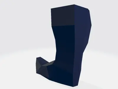 High Boot v2 Low-poly 3D model