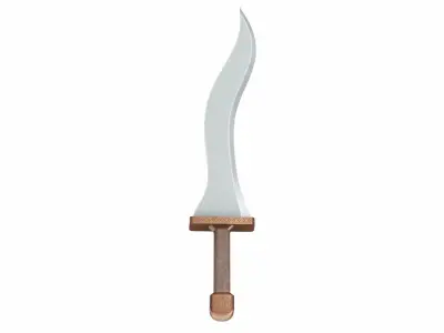 Curved sword 2 Low-poly 3D model