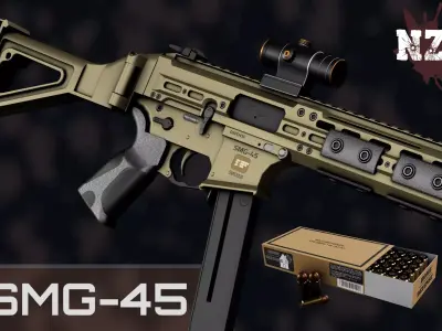 Weapon NZ SMG-45 Low-poly 3D model