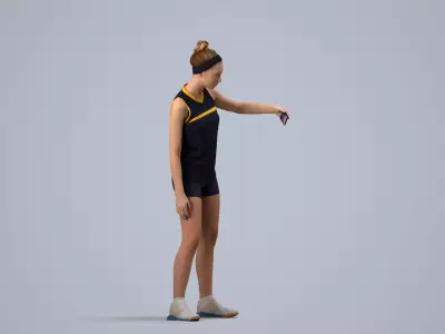 00511Vivian009 - Teen Caucasian female exercising in summer 3D model