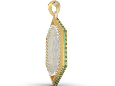 pendant with gem stones 3D print model