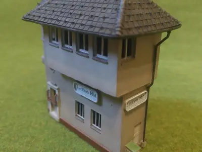Austrian Signal Box Loeben Hbf 1-160 resin 3D print model