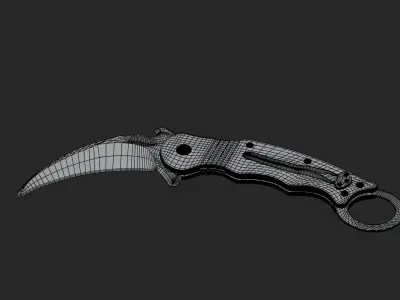 Low Poly Game-Ready Realistic Karambit Low-poly 3D model