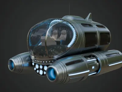 Tourist Submersible with Bubble-Shaped Cockpit 3D model