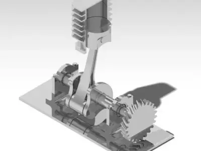 Cylinder gearbox Free 3D model