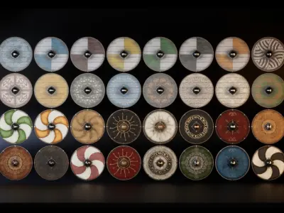 Slavic shields 240 pieces 3D Model Pack