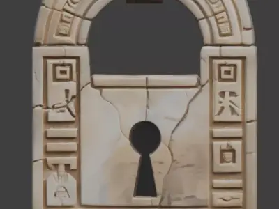 Ancient Egyptian Stone Locking Mechanism 3D Prop Low-poly 3D model purchase