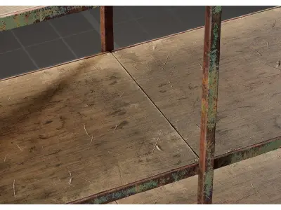 Old Industrial Factory Shelving Display Unit 3D model